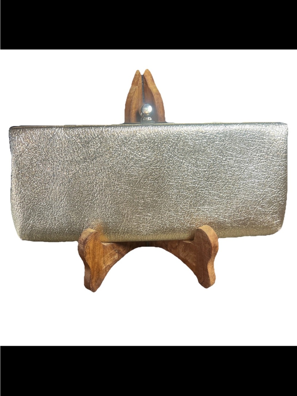 Vintage Gold Lame Clutch Hollywood Glam Whimsical Fairy Retro Mid Century